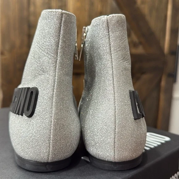 Love Moschino Glitter Argento Ankle Boots - Picture 5 of 11